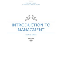 Summary introduction to management