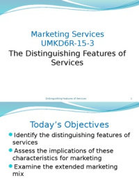 Distinguishing features of Services