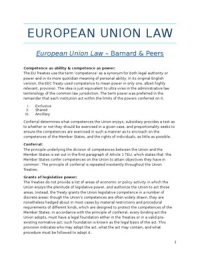 Summary European Union Law Year II Bachelor TiU