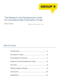 Prescription Drugs-Business Context Problem 3