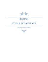 BLG1502 - Exam Revision 