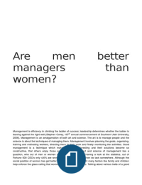 Are men better managers than women? 