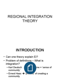 Regional Integration Theories