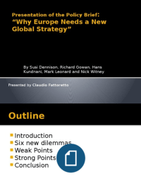 Presentation of the Policy Brief:“Why Europe Needs a New Global Strategy”