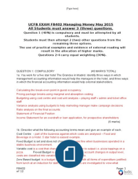 Exam and answers for May 2015 Business degree Managing money *GET 100%*