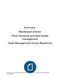 Summary Revenue Management blackboard articles 
