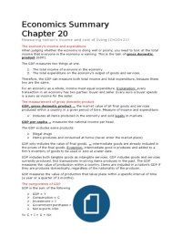Economics Summary of Chapters 20&21