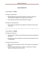 Unit 19 - P6 : feedback forms