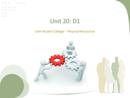 Unit 20 - D1 : make recommendations for improving physical resources