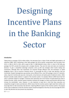 Designing Incentive Plans in the Banking Sector