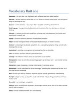 Vocabulary List market leader book