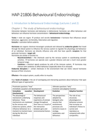 Summary Behavioural Endocrinology HAP-21806