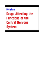 Drugs affecting the function of the CNS