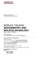 2014 Exam Paper Biochemistry and Molecular Biology Level 4