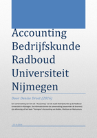 Accounting Bedrijfskunde Radboud Universiteit: Engelse samenvatting van het boek inclusief bronnen!