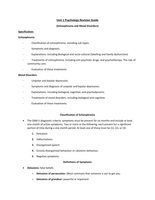 Schizophrenia and Mood Disorders Revision Guide