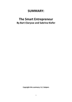 Summary 'The Smart Entrepreneur' - 1ZEUB0 USE Introduction to technology entrepreneurship