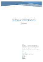 Eindverslag Sport & Spel Jaar 1 SPH/Social Work