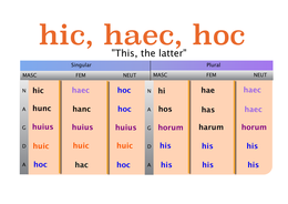 HIC HAEC HOC 