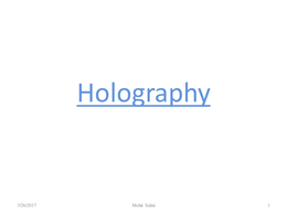 FIbre optics and holography
