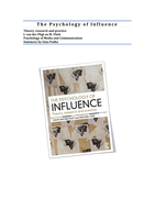 Summary: The Psychology of Influence, Pligt&Vliek (Media and Communication)