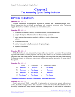 Chapter 2 The Accounting Cycle: During the Period