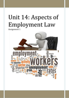 WHOLE BUNDLE UNIT 14 Employment Law *MARKED&ACHIEVED* (GUARANTEED TO PASS)