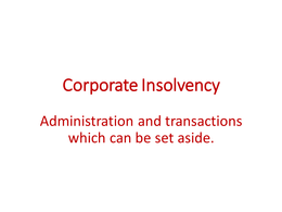 Corporate insolvency - administration