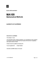 ma100 exam 2003