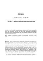MA100 exam solutions 2008-2010