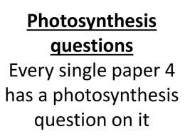 Every Photosynthesis question 