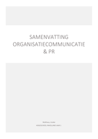 Samenvatting organisatiecommunicatie 1: PR