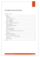 European law summary block 1.4 for first year students who study international business
