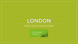 GCSE Eduqas Poetry - "London" Revision Notes (Grade 9)