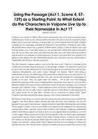 To What Extent do the Characters Live Up to Their Namesake in Volpone