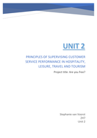 BTEC Unit 2: Principles of Supervising Customer Service Performance