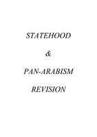 Thematic study, Statehood and Pan-Arabism