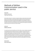 Methods of Written Communication used in the public service.
