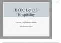 The Hospitality Industry Unit 1 Presentation