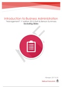 Introduction to Business Administration Summary
