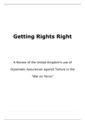 Dissertation - Human Rights - The Review of the United Kingdom's Use of Diplomatic Assurances Against Torture