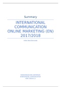 International Communication Online Marketing (EN) 2017/2018