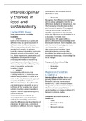 YSS33806 Samenvatting Interdisciplinary Themes in Food and Sustainability (Literatuur, Colleges en Examen Vragen)