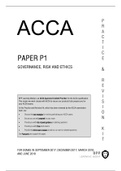 Latest ACCA P1 GOVERNANCE, RISK AND ETHICS Practice and Revision Kit (PDF) for exams in DECEMBER 2017, MARCH 2018 AND JUNE 2018 