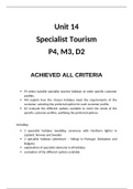 Unit 14 - Specialist Tourism - P4, M3, D2