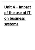 BTEC ICT LEVEL 3 - Unit4 - Impact of the use of IT on business systems