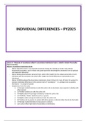 Individual Differences: Measures of Ascendance, Big Five Traits of OCEAN, Gender-Related Traits of Masculinity and Femininity, Interpersonal Traits of Dominance and Nurturance, Instrumental and Terminal Values, Interpersonal Values of Agency/Egoism and Co