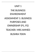 Business Unit 1 - Assignment 1