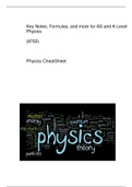 Key Notes, Formulas, and Cheatsheet for As and A level Physics