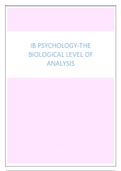 IB Psychology SL/HL The Biological Level Of Analysis Full Notes